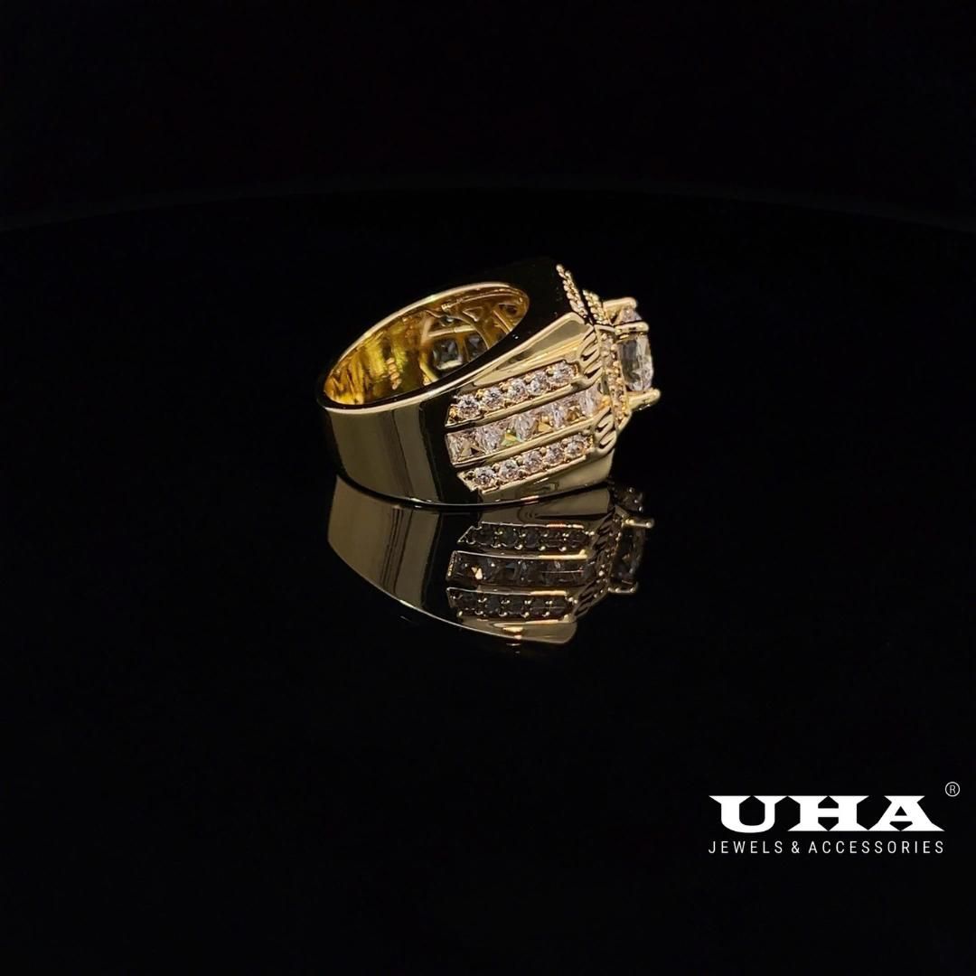 N1196 Nhẫn nam có lót lòng đính đá CZ cao cấp thiết kế sang trọng UHA