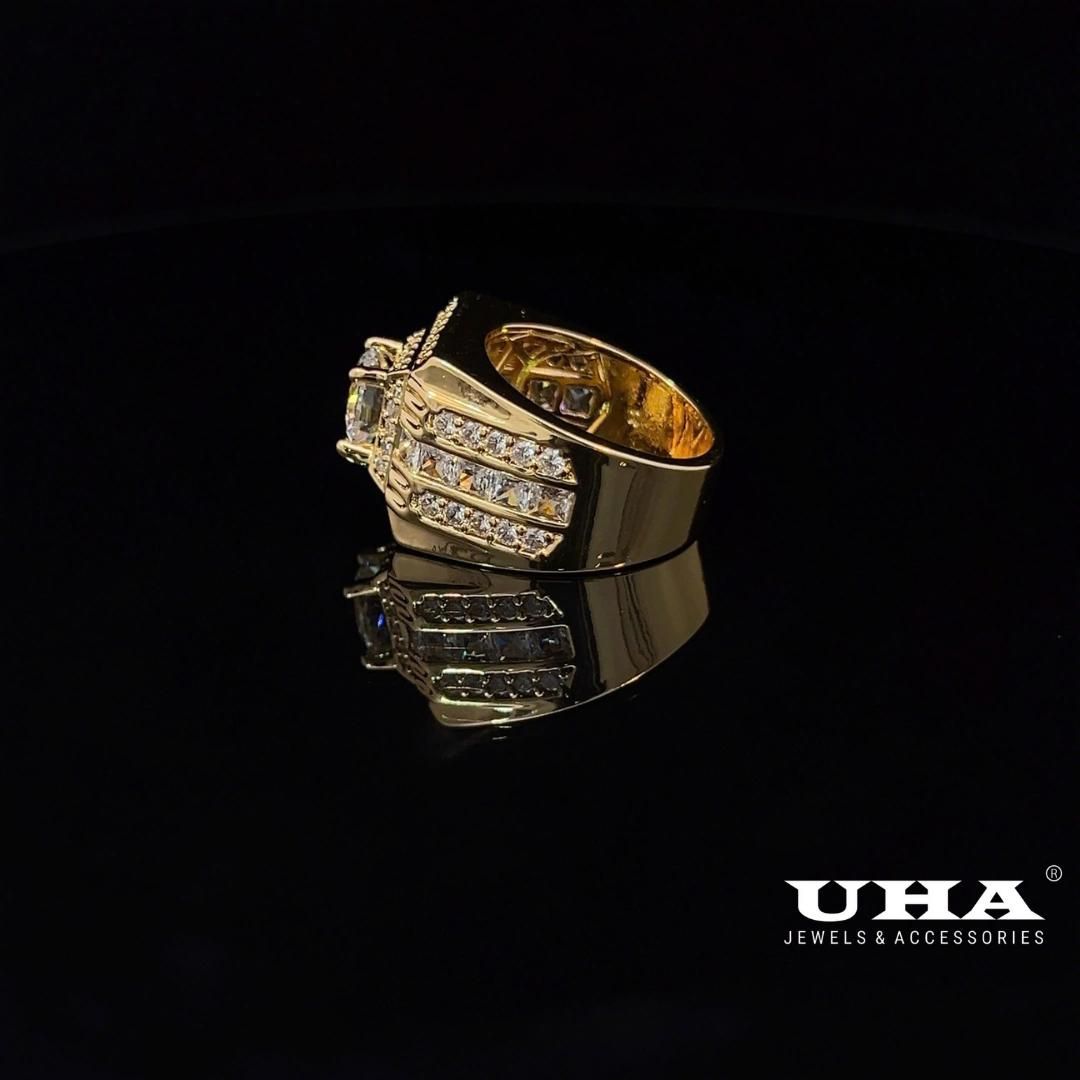 N1196 Nhẫn nam có lót lòng đính đá CZ cao cấp thiết kế sang trọng UHA