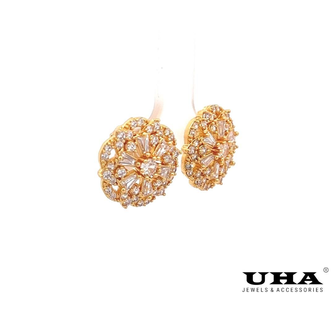 B1483 Bông tai nữ đính đá baguette trẻ trung UHA Women Voi