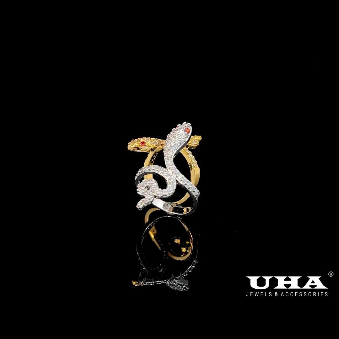 N775 UHA - Nhẫn nữ con rắn UHA   đính đá CZ cao cấp  sang trọng Women