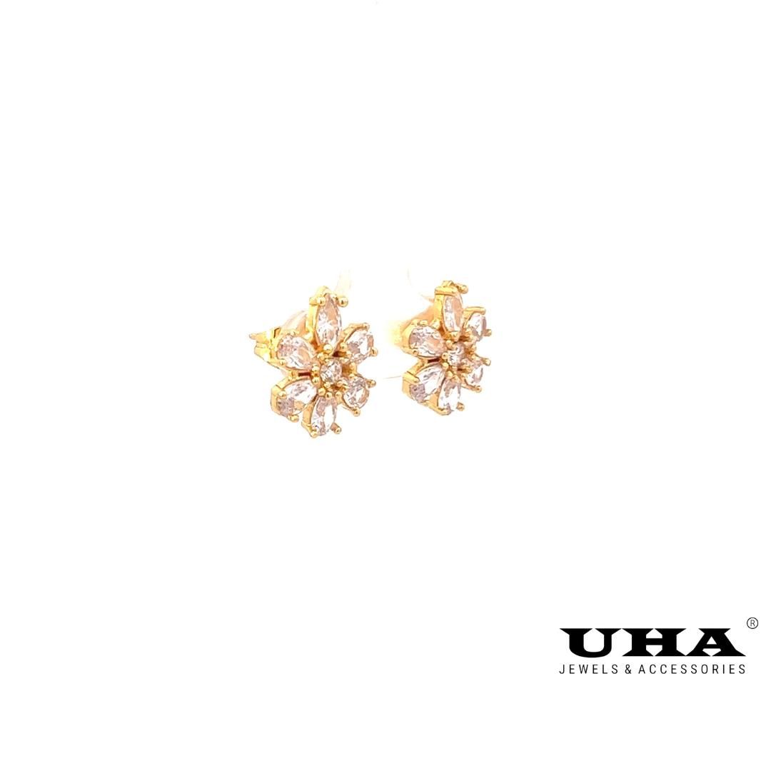 B1486 Bông tai nữ đính đá baguette thiết kế trẻ trung UHA Women Voi