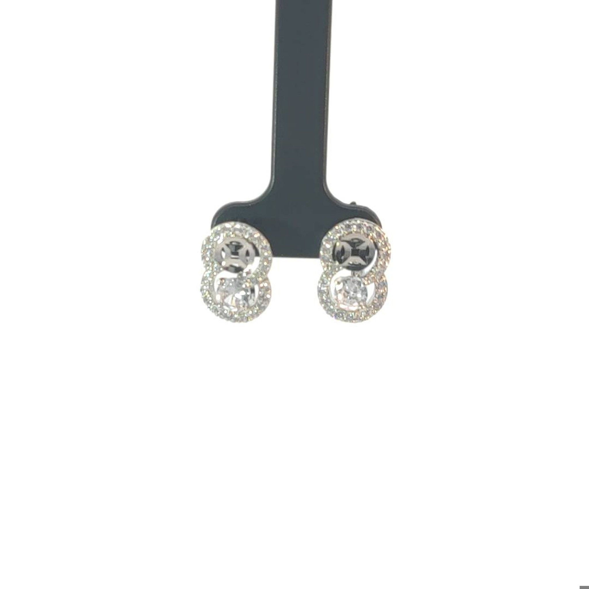 B1540-Bông tai nữ đính dá baguette bền màu Women