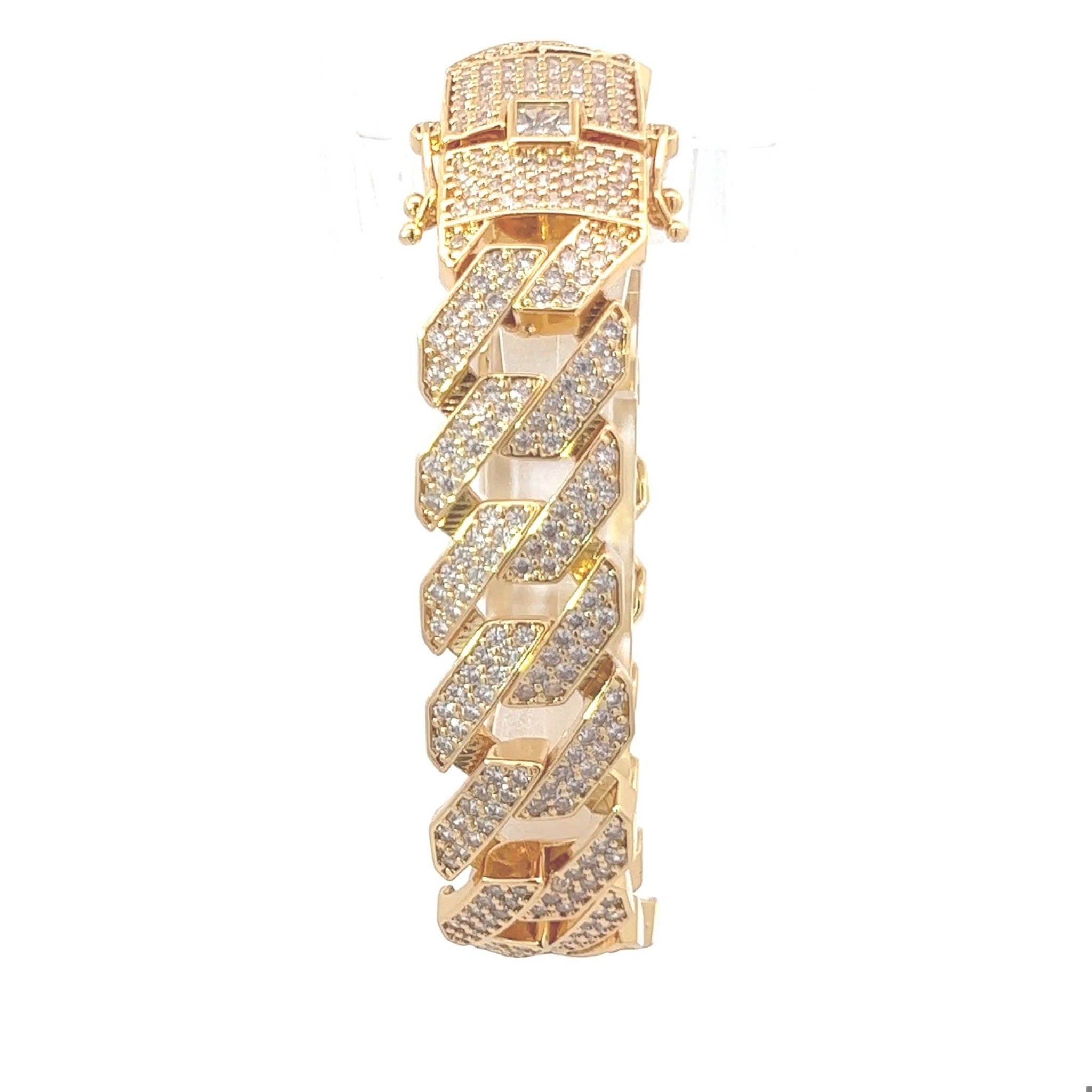 L423 Lắc tay Cuban kiểu dáng sang trọng lấp lánh