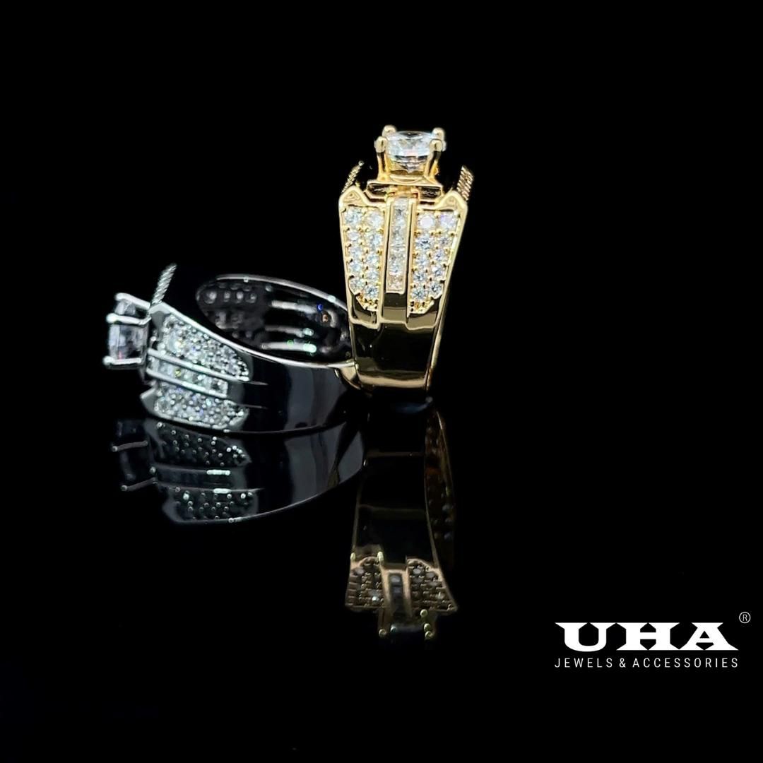 N244 Nhẫn nam đính đá CZ cao cấp sáng lấp lánh UHA