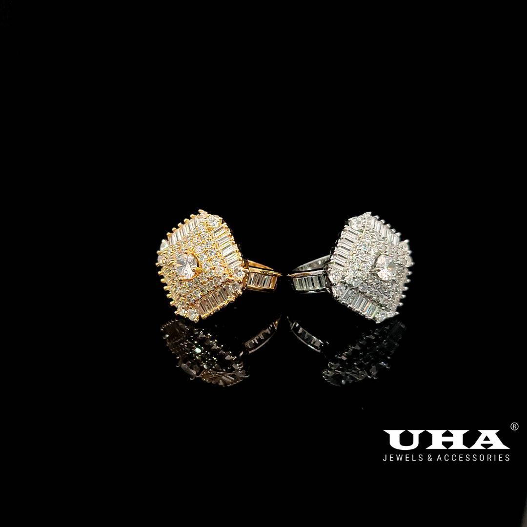 N1203 Nhẫn nữ đính đá bagutte CZ siêu sáng -UHA Women
