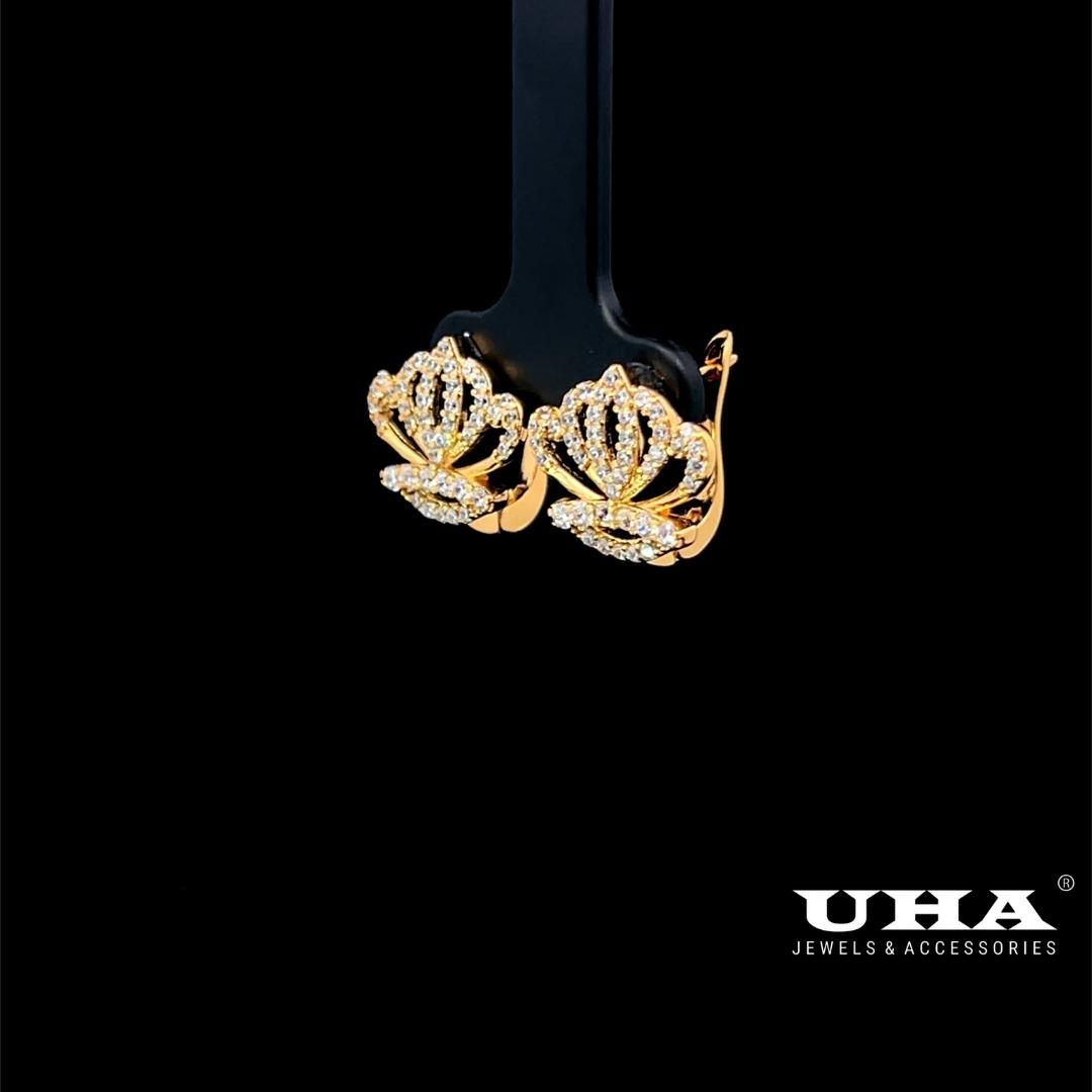 Bông tai nữ B1643 thiết kế sang trọng đính đá sáng lấp lánh UHA - TẶNG KÈM HỘP - Women, Hoa Tai