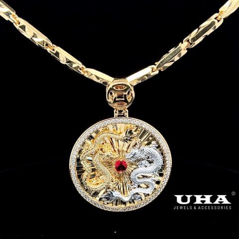 M1609HM Mặt và Dây chuyền nam thiết kế hình rồng sang trọng UHA