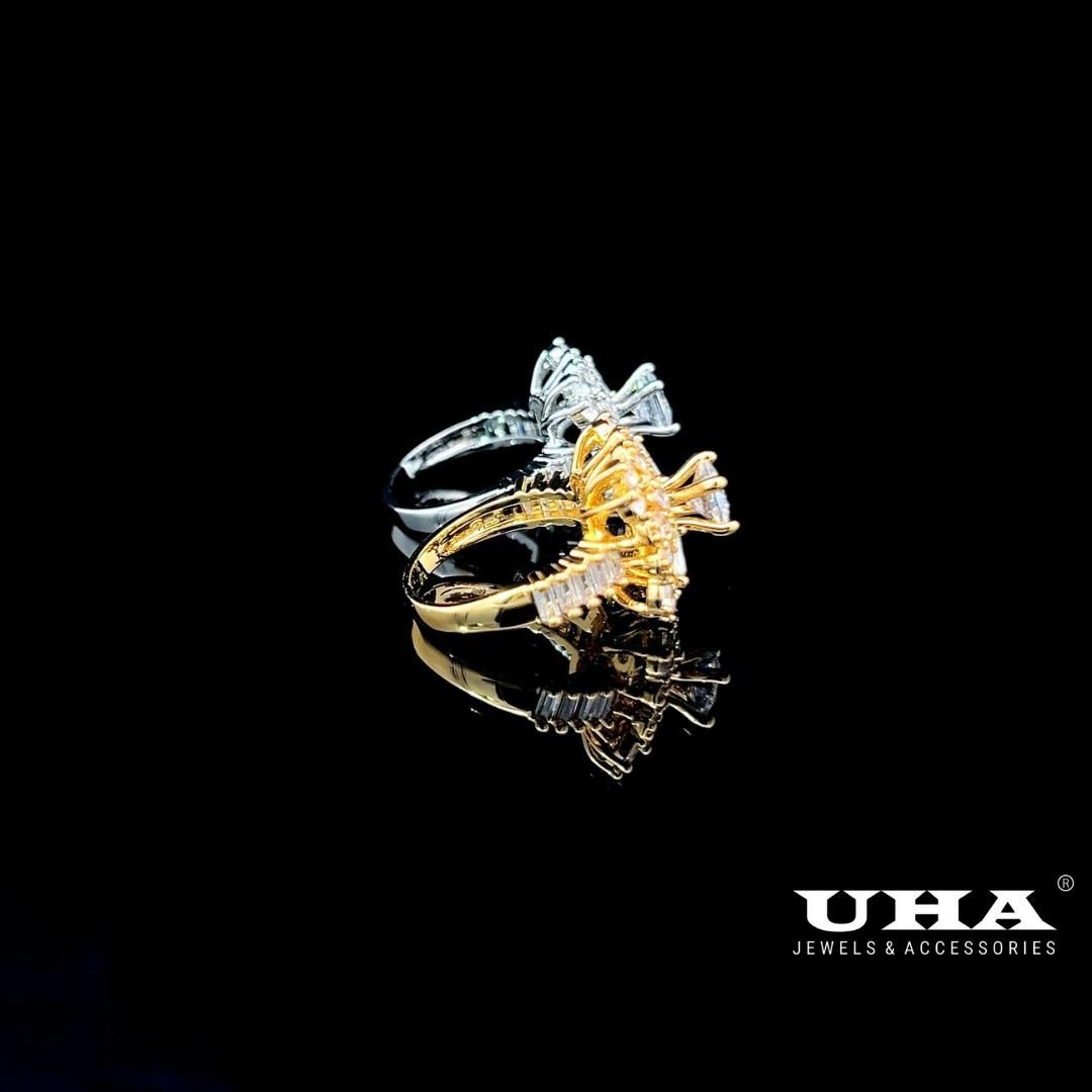 N1210 Nhẫn nữ đính đá CZ thiết kế tinh tế trẻ trung cá tinh nhẹ nhàng UHA Women