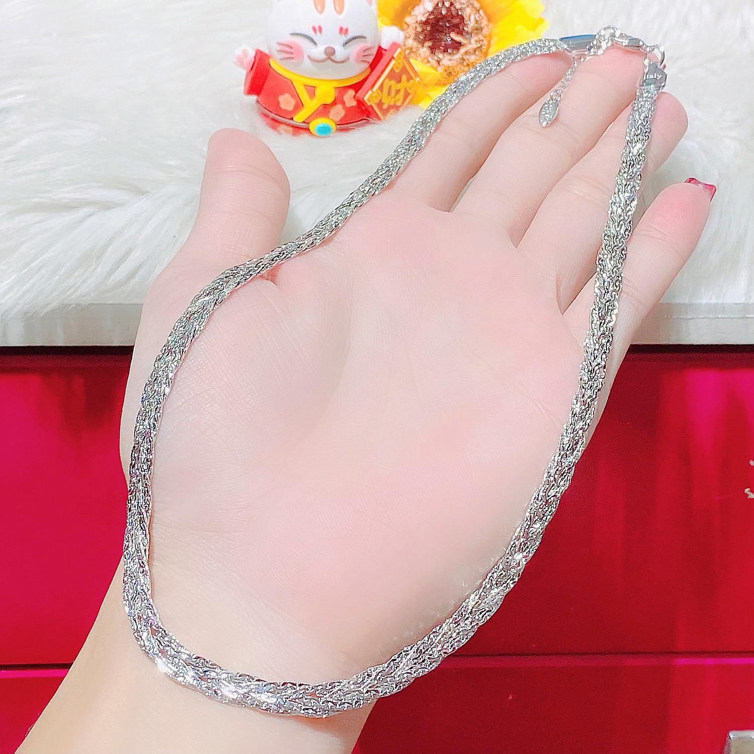DC99 Dây chuyền nữ 4 bính xi kim UHA cho độ sáng lấp lánh cao Trang Sức Women