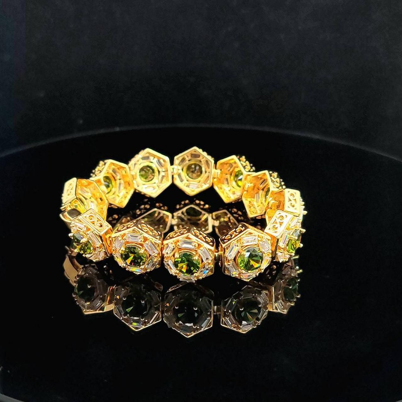 L617 Lắc tay nữ đá màu đính đá CZ cao cấp sáng lấp lánh UHA Phụ Kiện