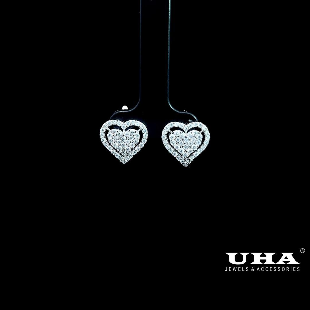 B1651 Bông tai nữ thiết kế kiểu trái tim đính đá sáng lấp lánh -TẶNG KÈM HỘP ĐỰNG Women Hoa Tai