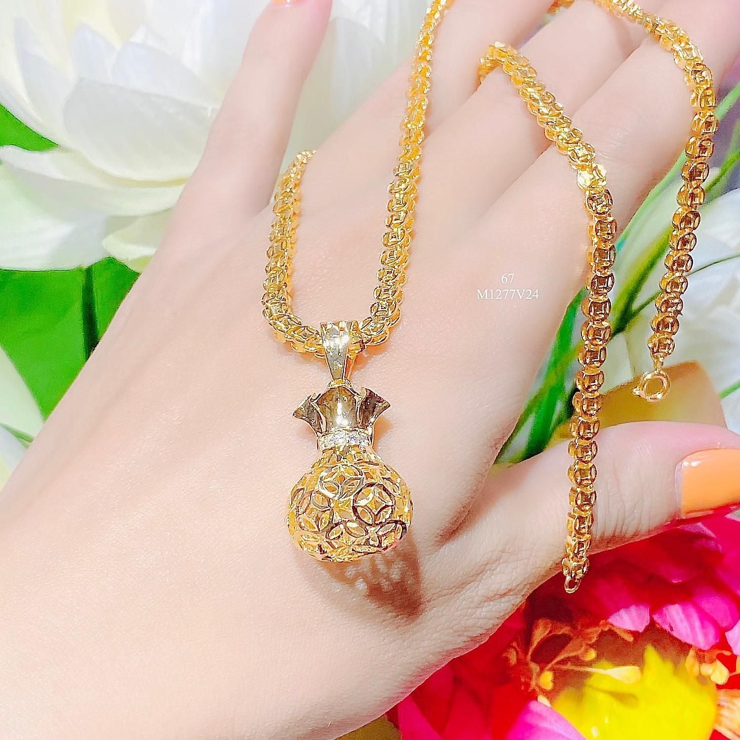 Mặt dây chuyền nữ  kiểu TÚI TIỀN $ sang trọng KÈM DÂY Women Trang Sức Jewelry