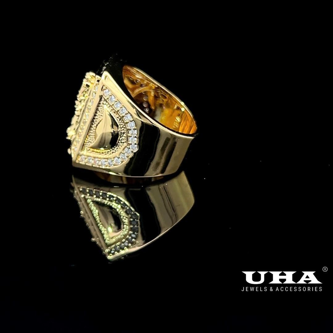 N1194 Nhẫn nam có lót lòng đính đá CZ cao cấp thiết ké hình phật sang trọng UHA