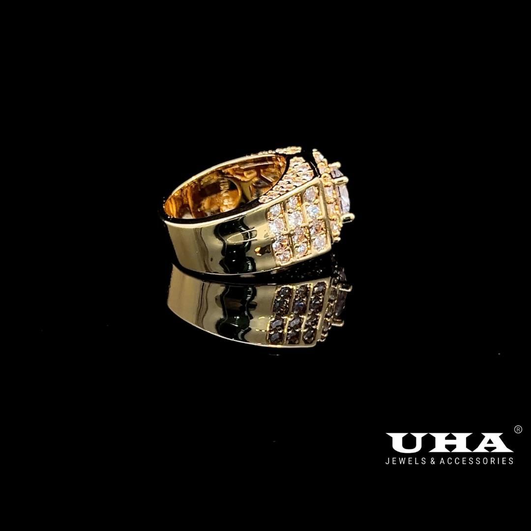 N1223 Nhẫn nam có lót lòng đính đá CZ cao cấp sáng lấp lánh UHA