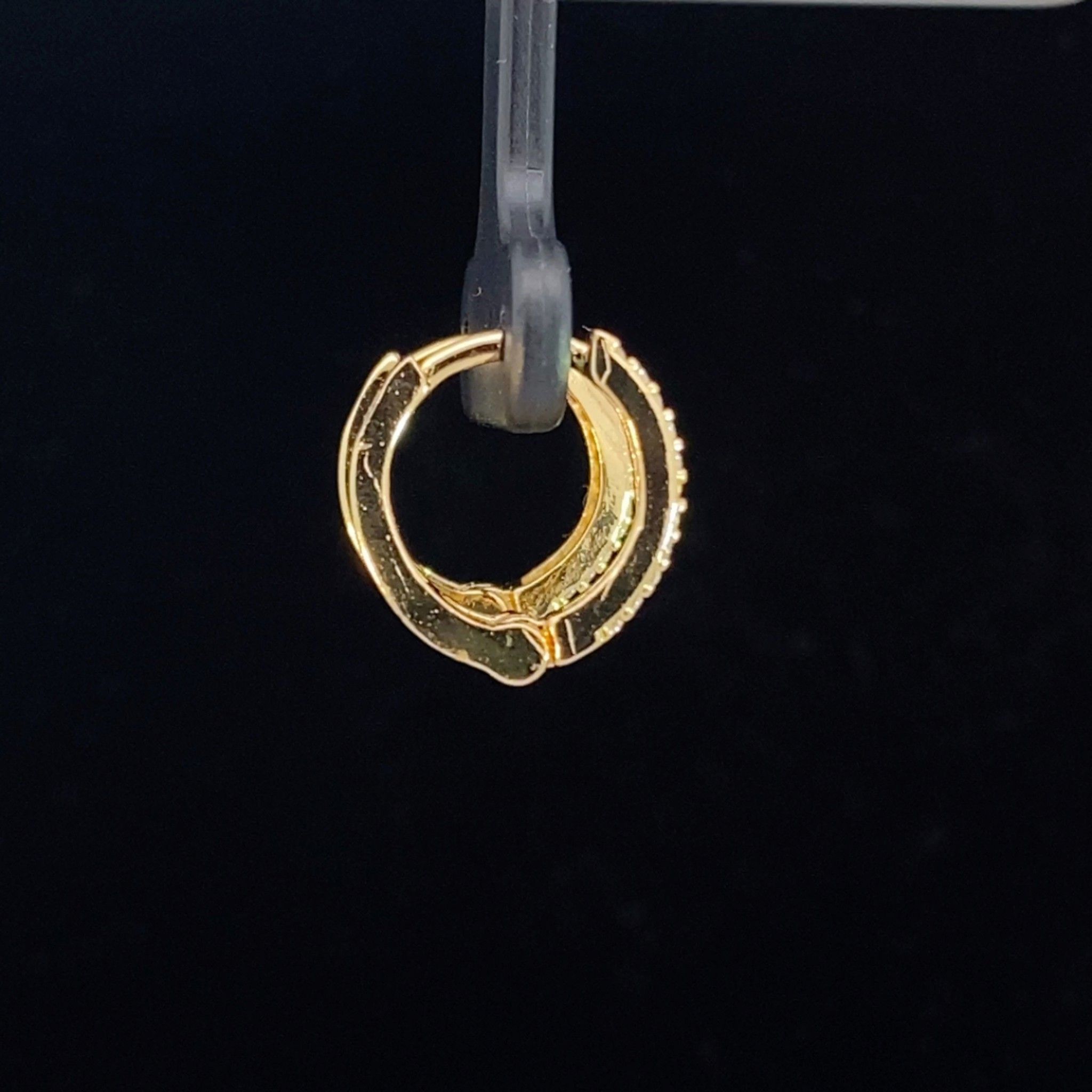 B1536-Bông tai khoen đính đá CZ bền màu cao cấp Women