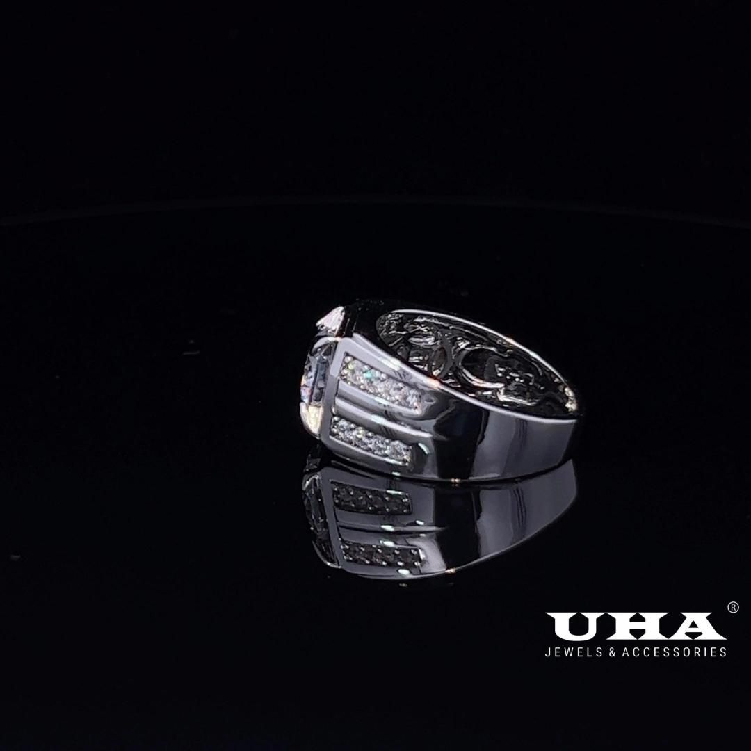 N1005 Nhẫn nam có lót lòng đính đá CZ cao cấp-UHA