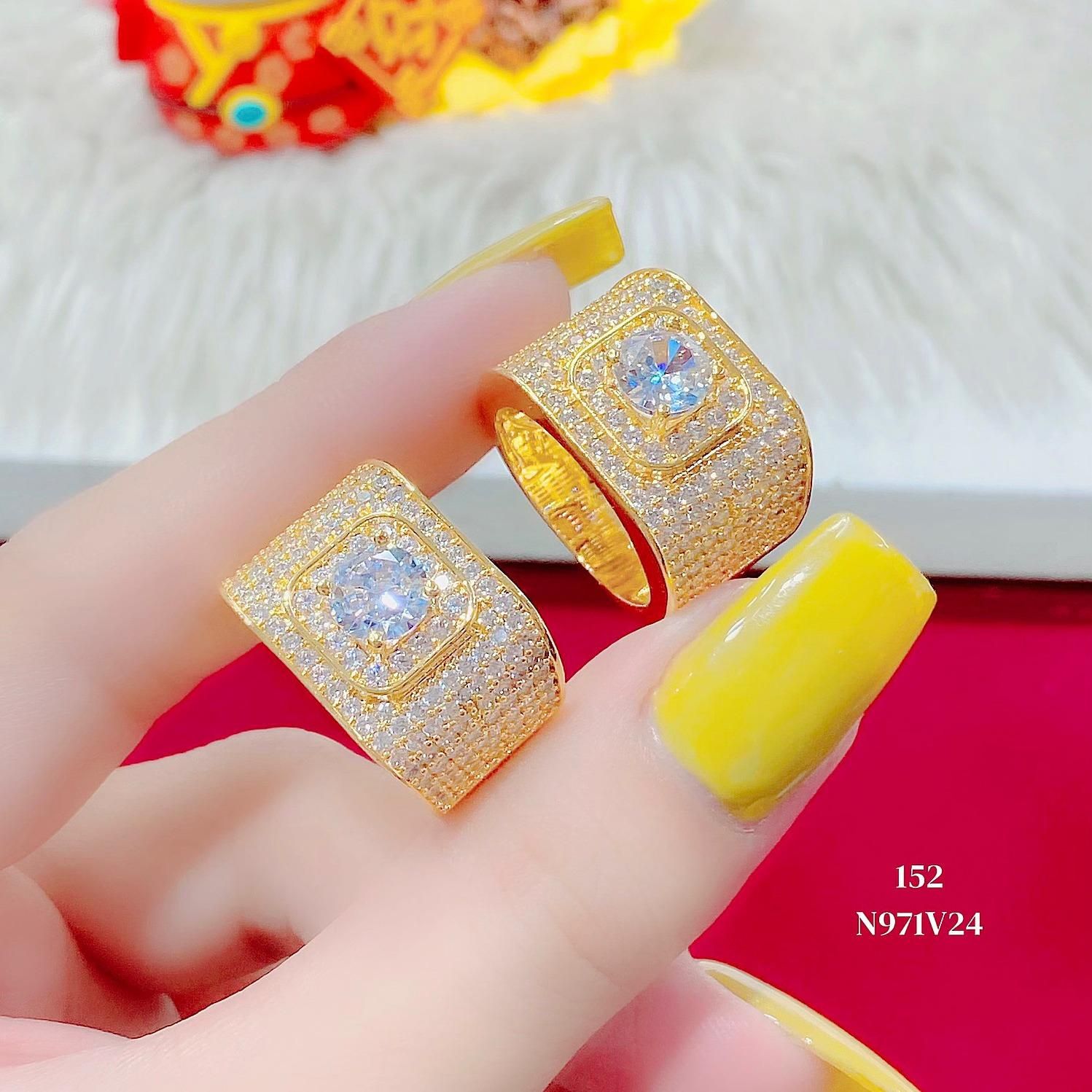 N971 Nhẫn UHA nam đính đá CZ bản lớn sang trọng