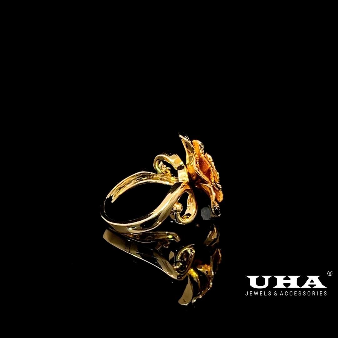 N838 Nhẫn nữ đính đá CZ cao cấp thiết kế hình bông hoa UHA Women