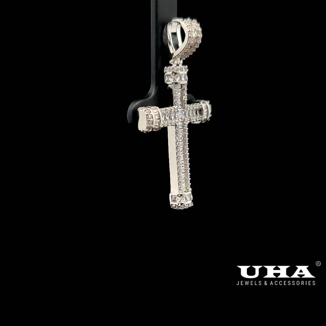 M1183 Mặt thánh giá UNISEX dính  full đá tấm sáng lấp lánh-UHA Women Charm