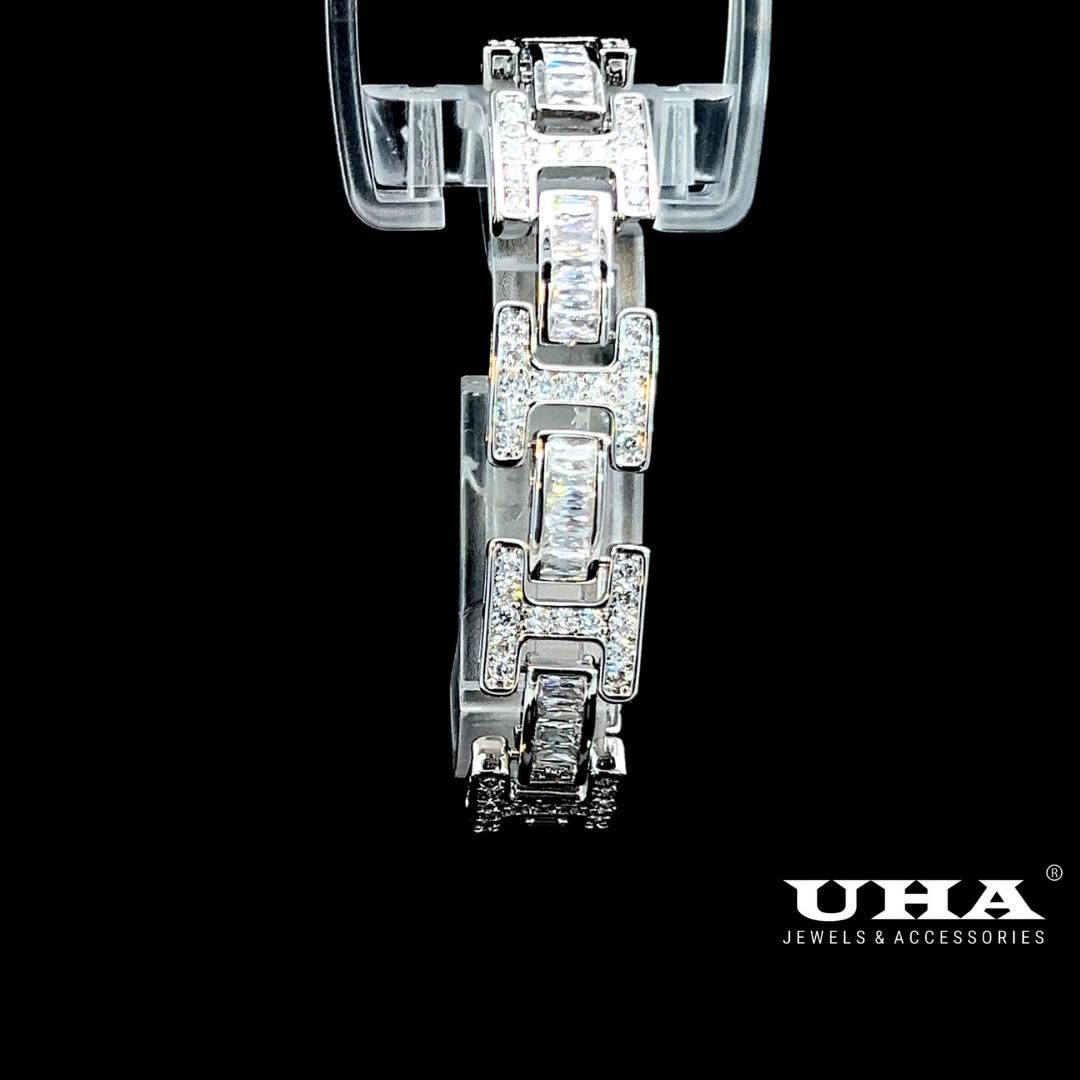 L535 Lắc tay unisex thiết kế sang trọng, đính đá bagutte cao cấp Phụ Kiện