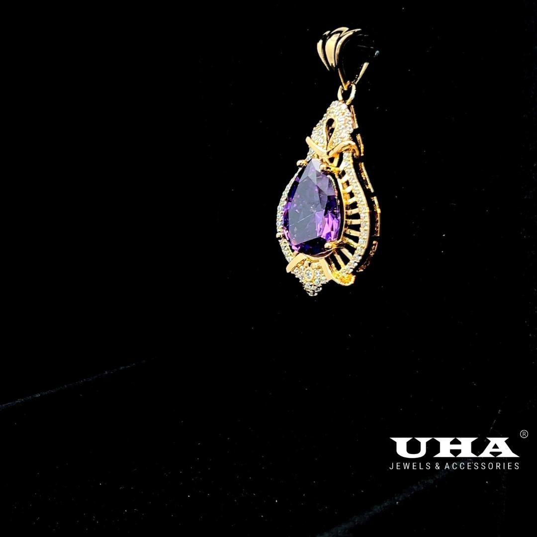 M1627 Mặt và dây chuyền đình đá màu phong thủy cao cấp sang trọng tinh tế UHA Jewelry Trang Sức Women