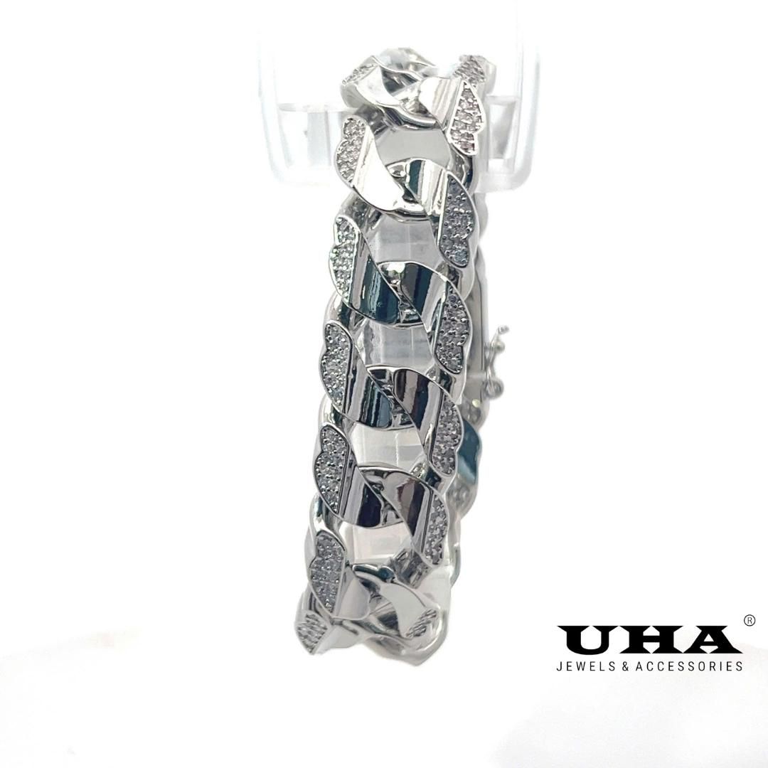 L650 Lắc tay nam đính đá CZ cao cấp thiết kế sang trọng tinh tế UHA