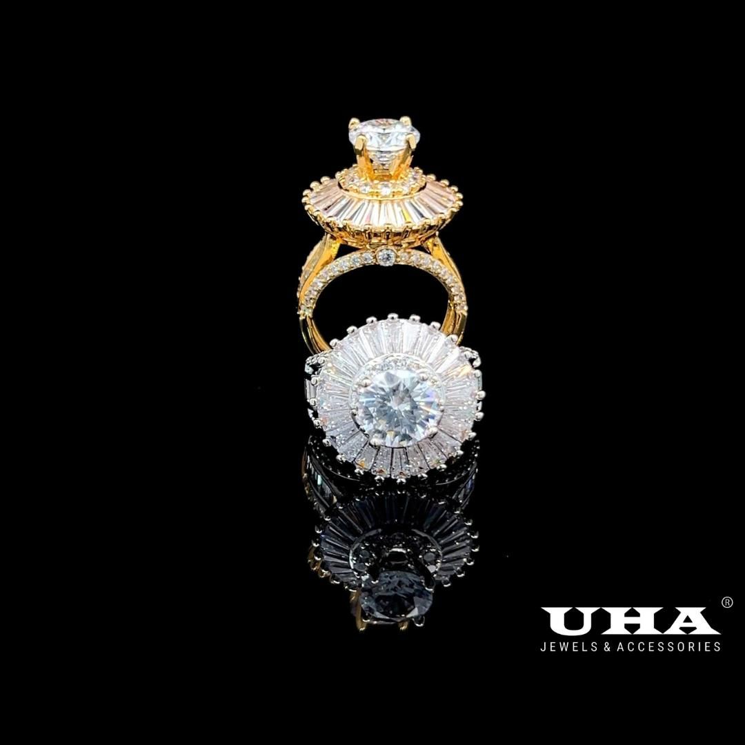 N813 Nhẫn nữ đính đá CZ cao cấp sáng lấp lánh UHA Women