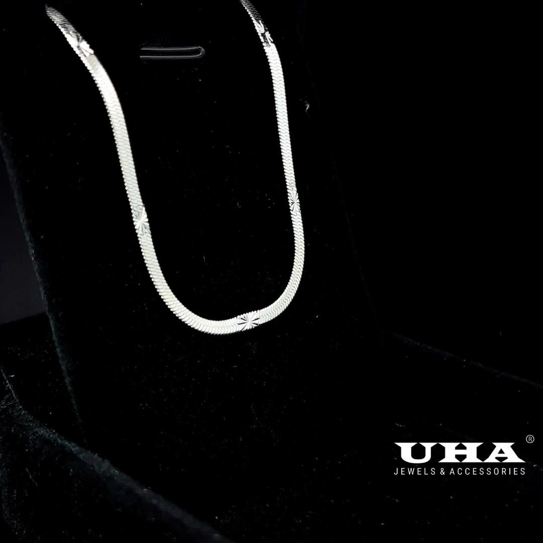 DIN1 Dây chuyền inox unisex bản dẹp 2ly thiết kế   cao cấp bền màu UHA Jewelry