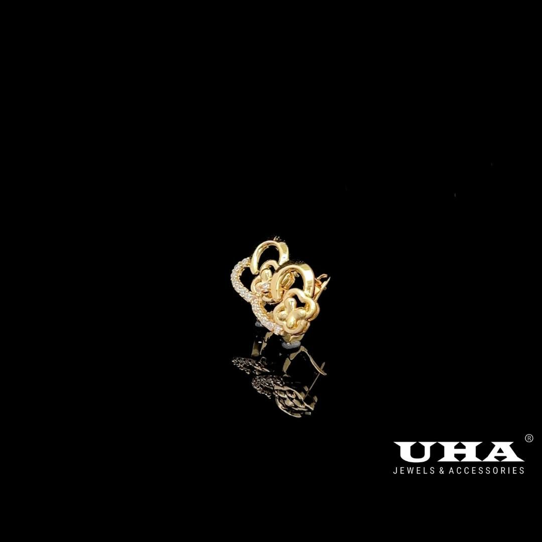 B1616 Bông tai nữ thiết kế kiểu trái tim đính đá sáng lấp lánh UHA- TẶNG KÈM HỘP Women Hoa Tai