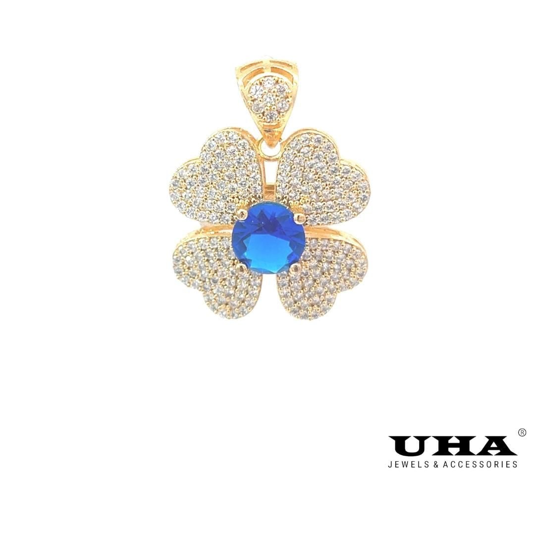 M357 Mặt và Dây chuyền nữ thiết kế bông hoa nhụy xanh sang trọng cao cấp UHA Voi Charm
