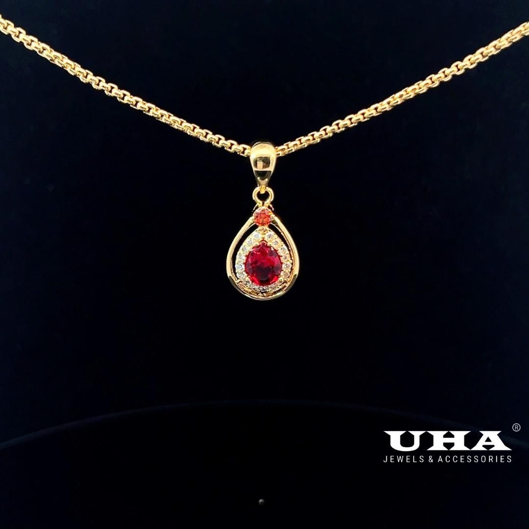 M1629 Mặt và dây chuyền đính đá màu phong thủy cao cấp thiết kế  sang trọng UHA Trang Sức Jewelry Women