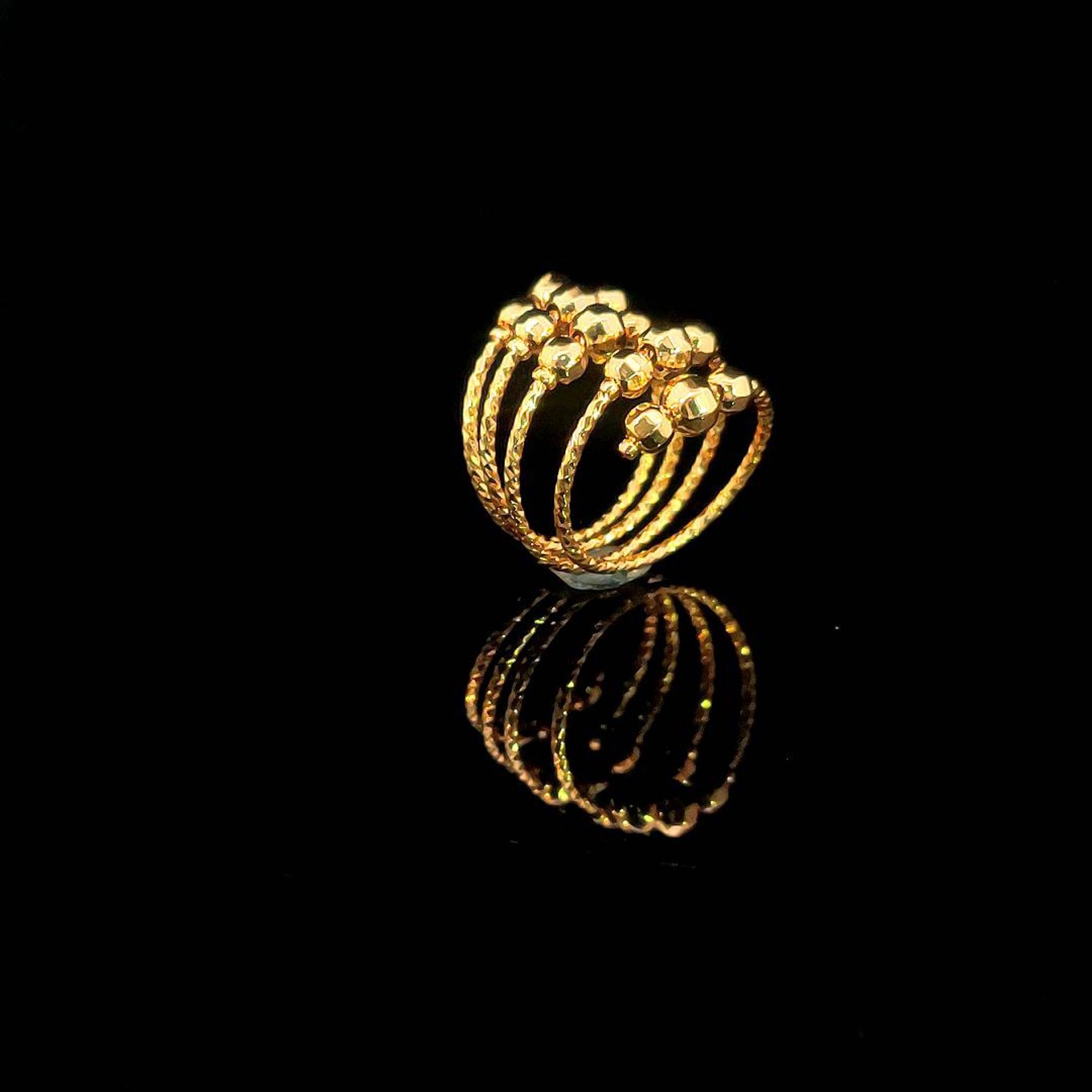 N592 Nhẫn nữ lò xo bi đính xoàn mạ vàng cao cấp