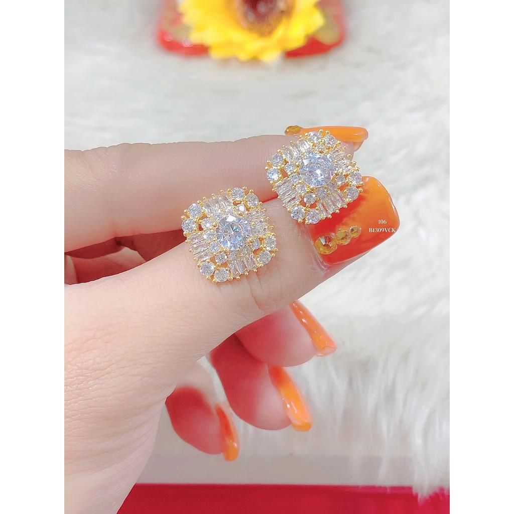 B1309 Bông tai nữ vuông đính đá baguette cao cấp trẻ trung UHA Voi Women