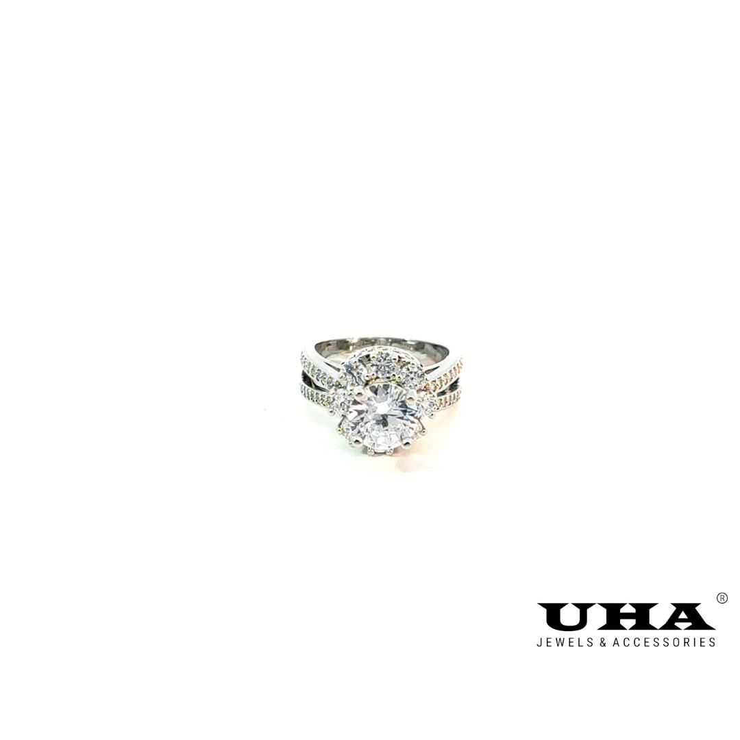 N471 Nhẫn nữ  đính đá CZ cao cấp siêu bền màu UHA Women