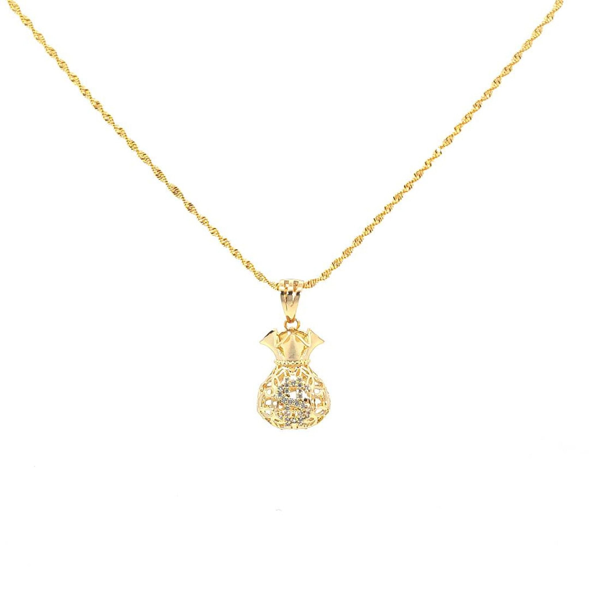 Mặt dây chuyền nữ  kiểu TÚI TIỀN $ sang trọng KÈM DÂY Women Trang Sức Jewelry