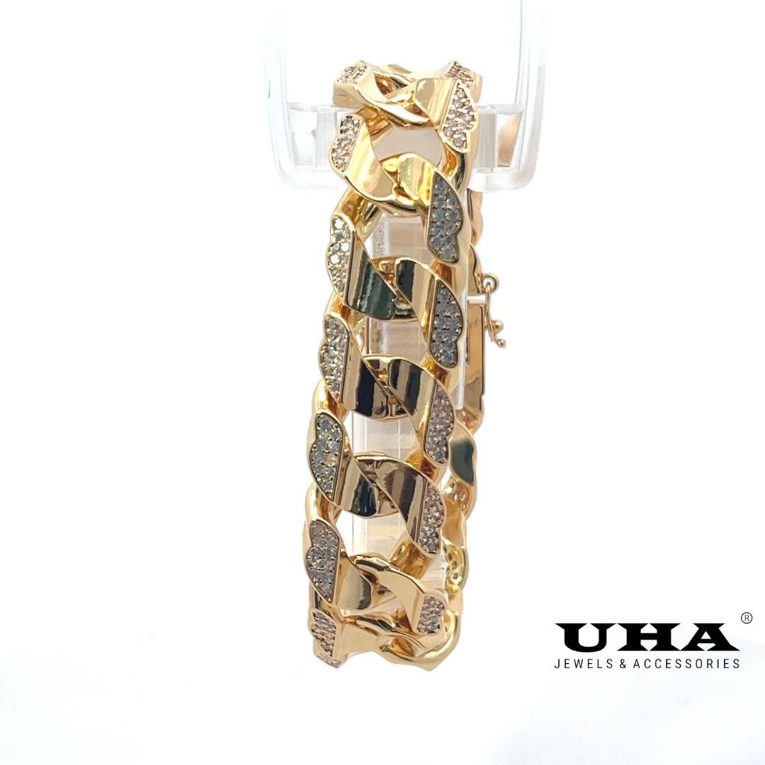 L650 Lắc tay nam đính đá CZ cao cấp thiết kế sang trọng tinh tế UHA