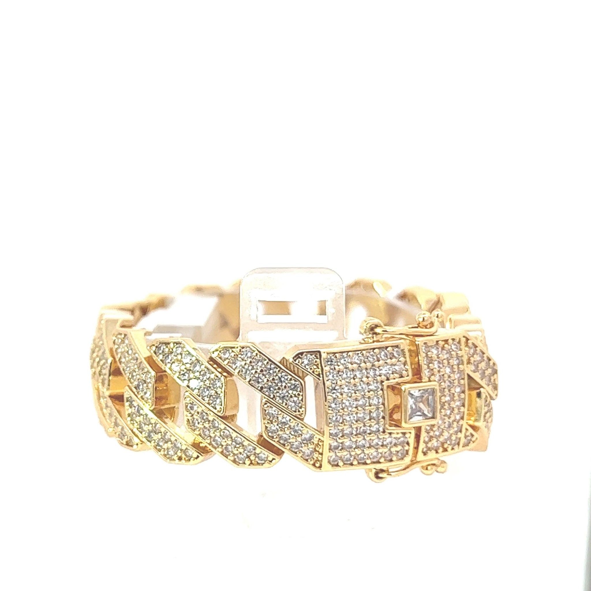 L423 Lắc tay Cuban kiểu dáng sang trọng lấp lánh