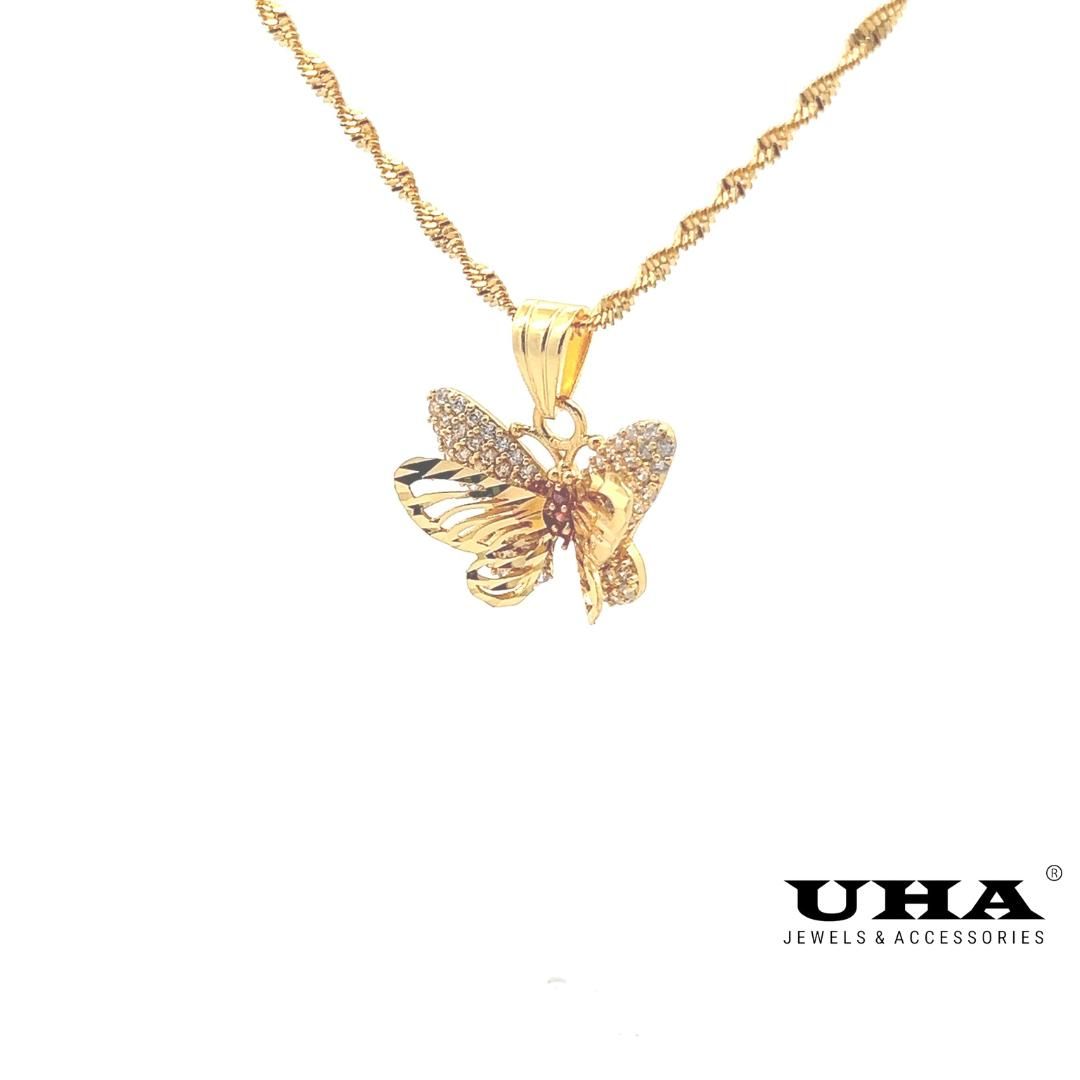 M771 Mặt và Dây chuyền thiết kế hình BƯỚM trẻ trung xinh xắn UHA Women Voi
