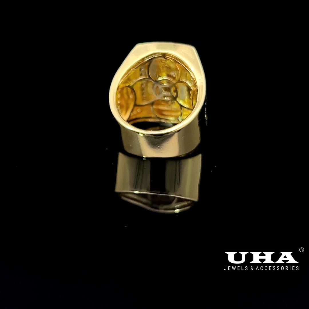 N1194 Nhẫn nam có lót lòng đính đá CZ cao cấp thiết ké hình phật sang trọng UHA