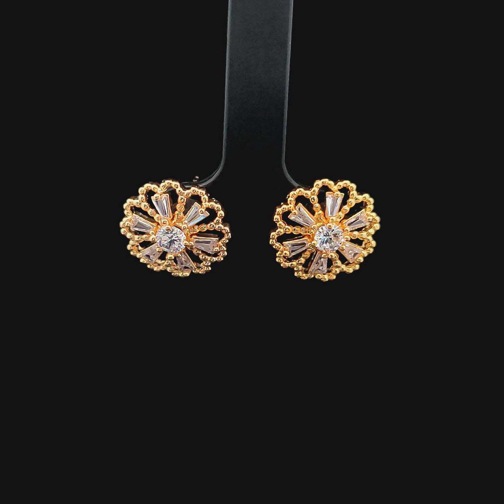 B1343 Bông tai nữ kiểu hoa đính đá bagutte sáng lấp lánh UHA Hoa Tai Khuyên Tai Women