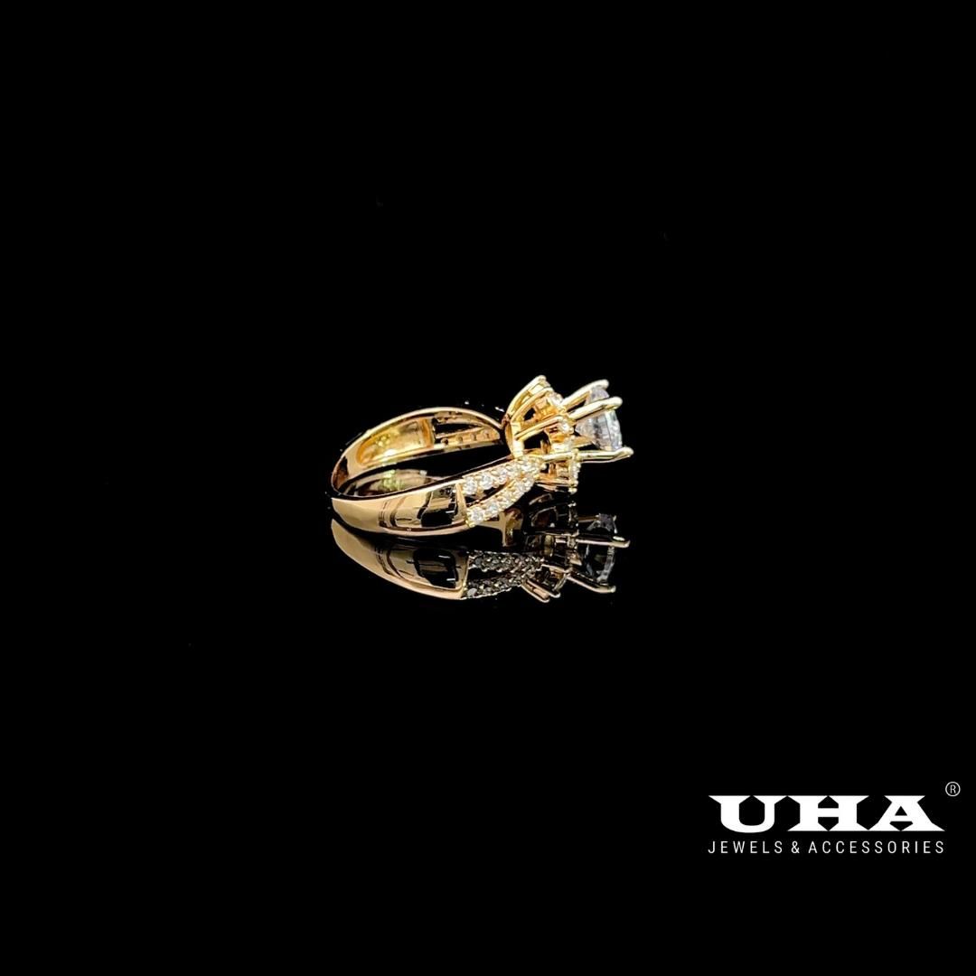 N855 Nhẫn nữ UHA đính đá CZ  cao cấp sáng lấp lánh UHA Women