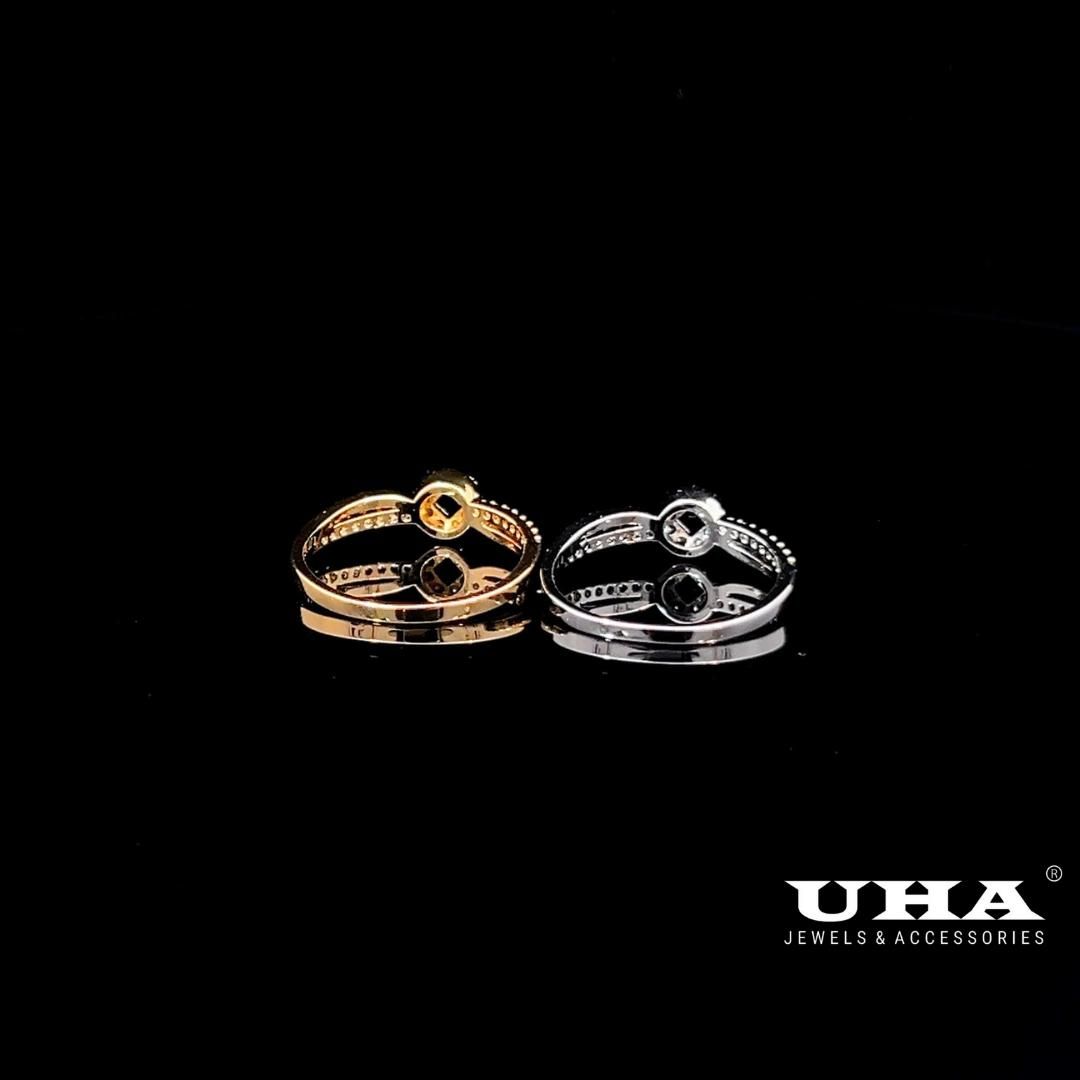 N1244 Nhẫn nữ đính đá CZ cao cấp thiết kế tinh tê nhẹ nhàng cá tính UHA Women