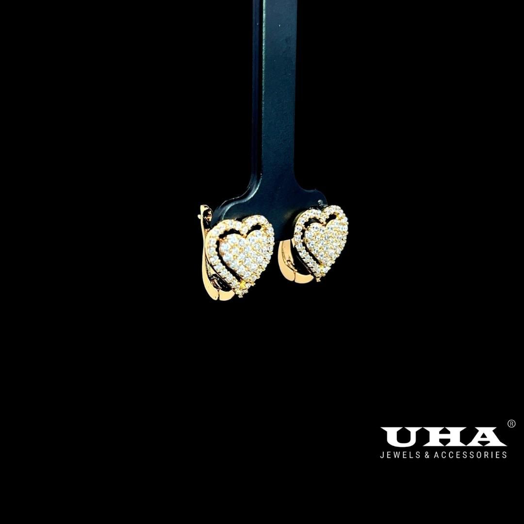 B1651 Bông tai nữ thiết kế kiểu trái tim đính đá sáng lấp lánh -TẶNG KÈM HỘP ĐỰNG Women Hoa Tai