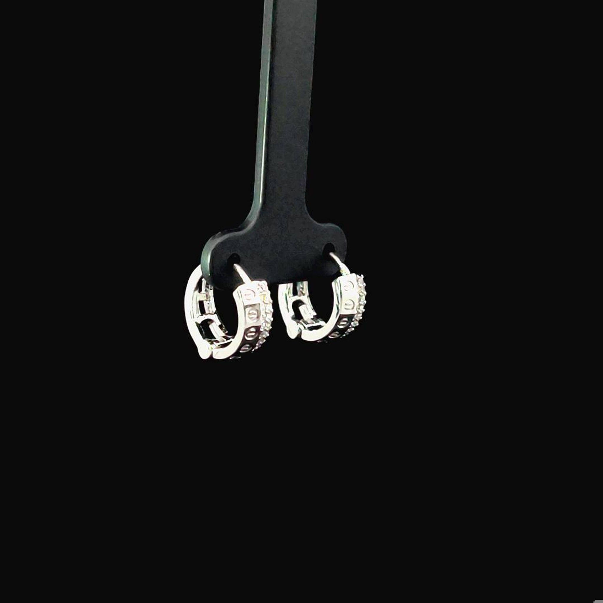 B1535-Bông tai nữ đính đá CZ bền màu  sáng lấp lánh Women