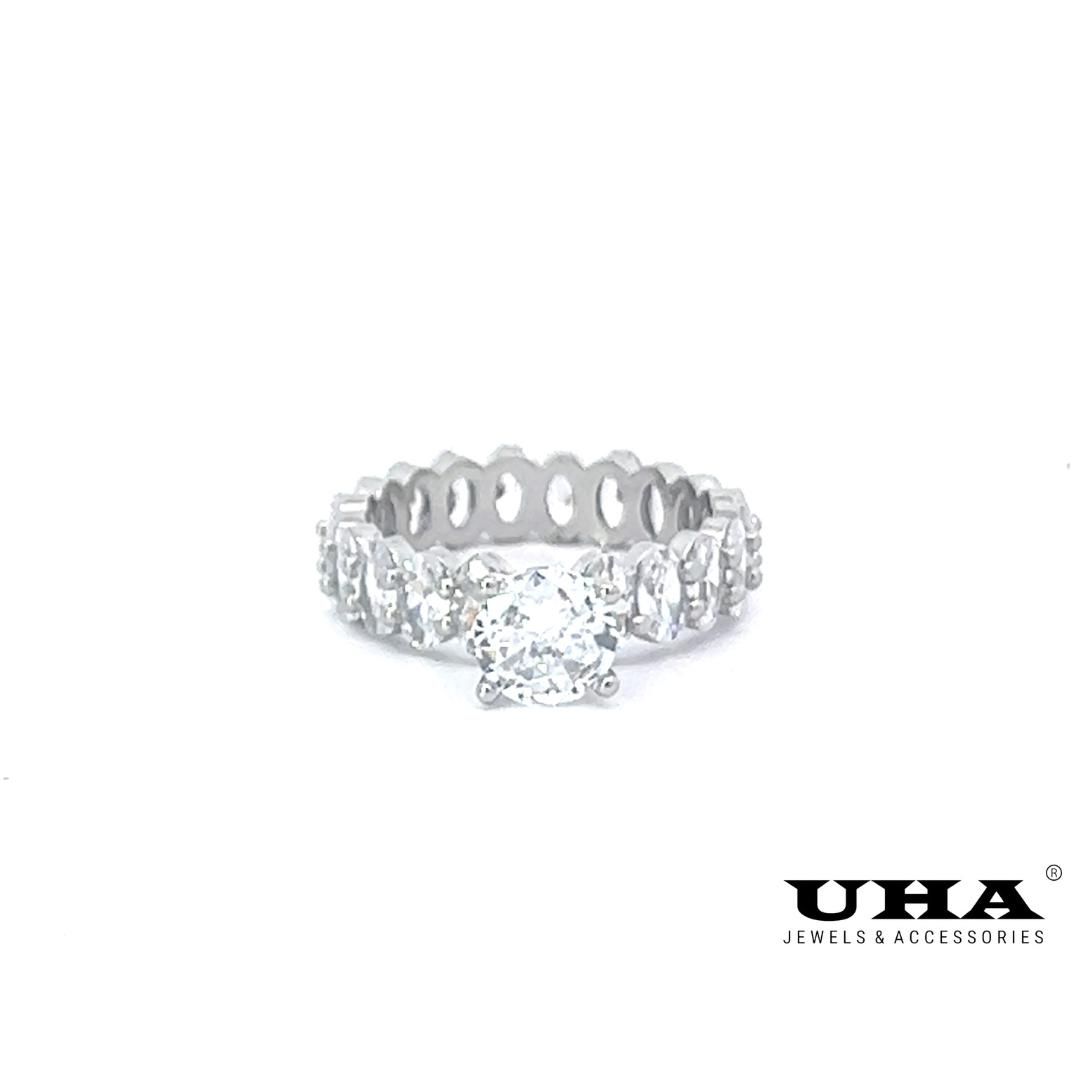 N841 Nhẫn nữ bền màu đính đá CZ cao cấp UHA Women