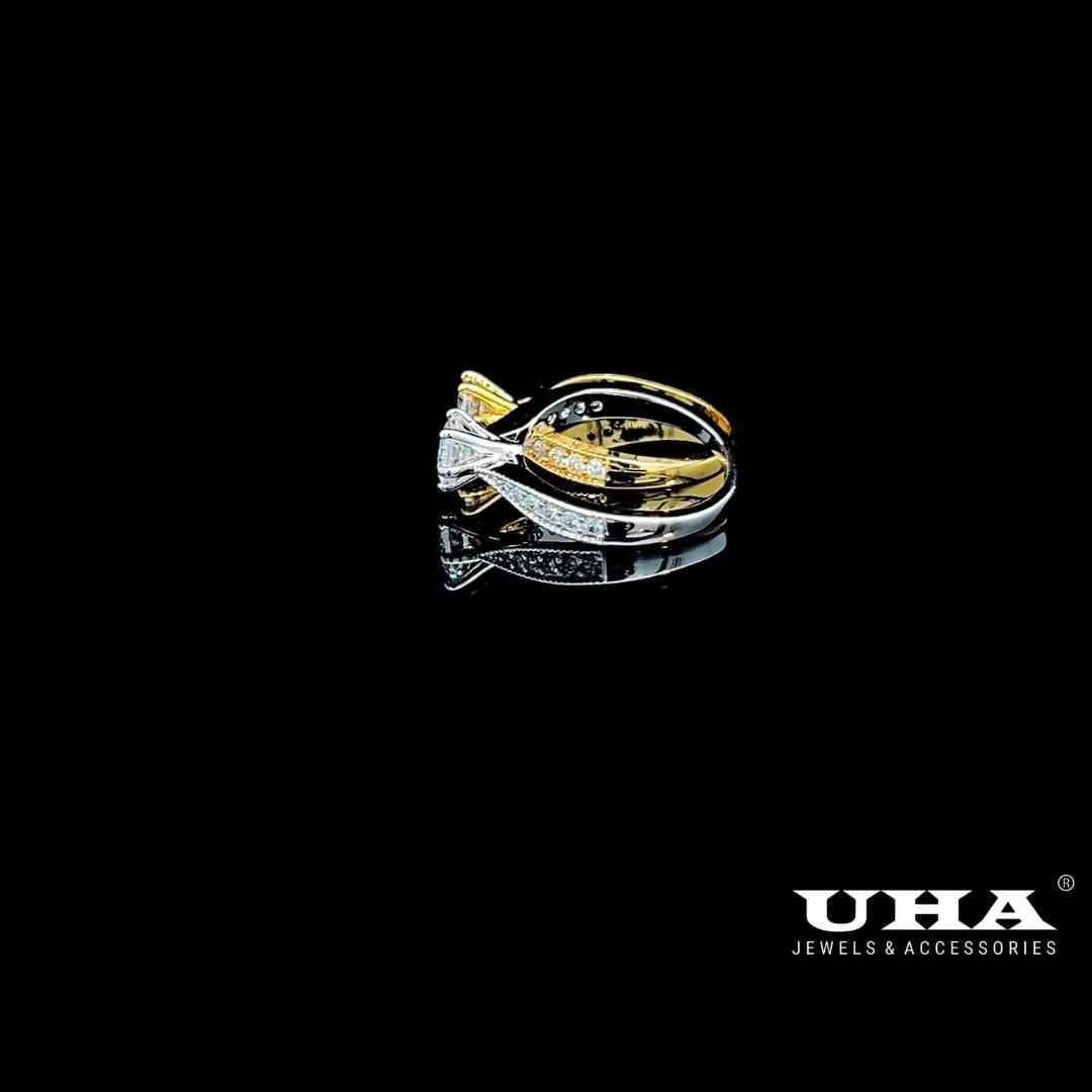 N850 Nhẫn nữ đính đá CZ cao cấp 6 chấu sáng lấp lánh UHA