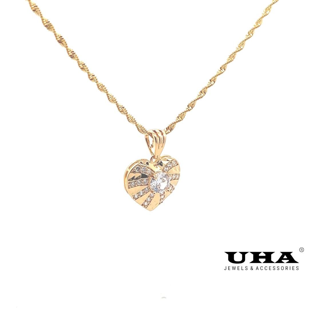 M592 Mặt và Dây chuyền thiết kế hình trái tim trẻ trung UHA Chain Trang Sức
