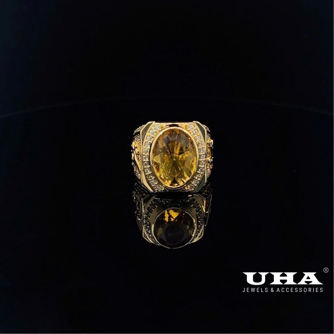 N1183 Nhẫn nam có lót lòng đính đá màu phong thủy UHA