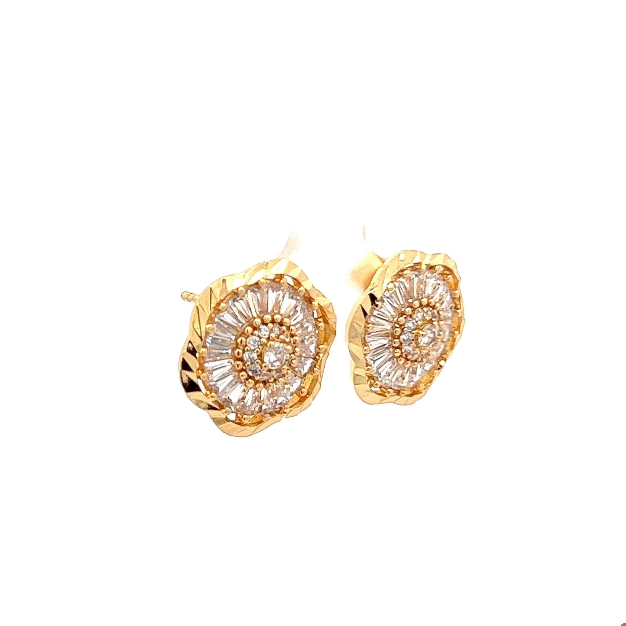 B1527 bông tai nữ 18k đính đá CZ cao cấp sáng lấp lanh siêu xinh