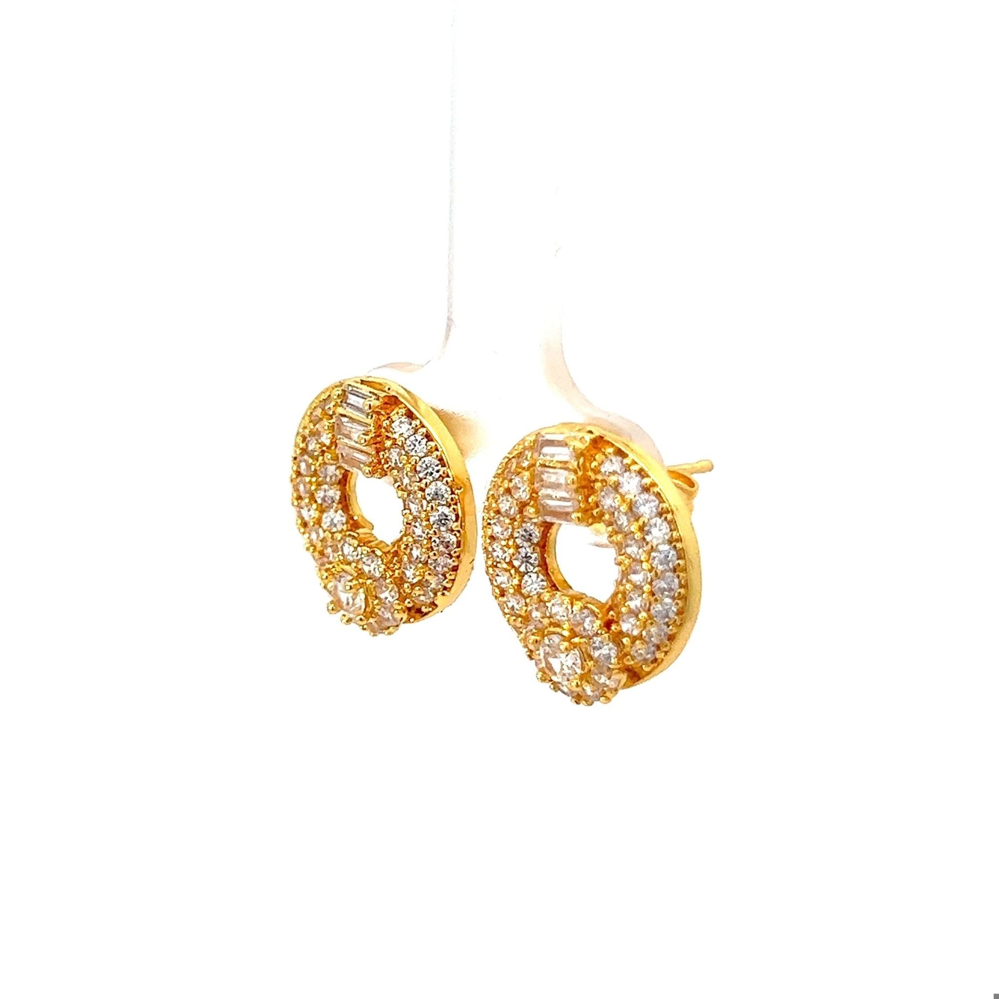 B1516 Bông tai nữ đính đá bagutte sáng lấp lánh UHA Women Voi